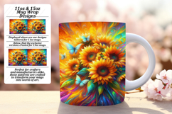 Sublimation 15oz Mug Wrap Png Design , Flowers Product Image 1