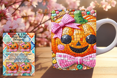 Bold 15oz Mug Wrap Png Design , Cute Pumpkin Product Image 1