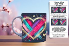Graceful 11oz Mug Wrap Png Template , Heart Product Image 1