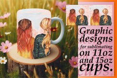 Chic Dynamic Watercolor Girls Mug Wrap: 11oz 15oz Product Image 1