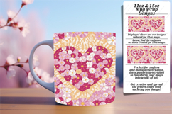 Sophisticated 15oz Png Mug Wrap , Flowers Heart Product Image 1