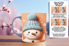 Quirky 15oz Mug Wrap Png Artwork , Snowman Product Image 1
