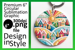 Charming Round Design Keychain Artwork , Holiday Product Image 1
