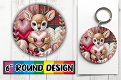 Joyful Circle Coasters Sublimation, Valenines Animals Product Image 1