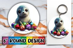 Chic Round Design Keychain Artwork , Xmas Product Image 1