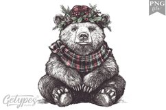 Christmas Bear Clipart Design - High Quality 300 Dpi Product Image 1