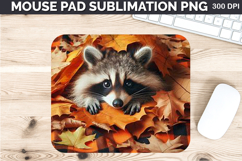 Watercolor Raccoon Mouse Pad Sublimation - Thanksgiving PNG Product Image 1