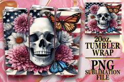 Bright Mornings 20oz tumbler wrap, Skull USA Product Image 1