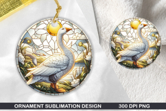 Cute Goose Stained Glass Ornament PNG, Digital Download File Product Image 1