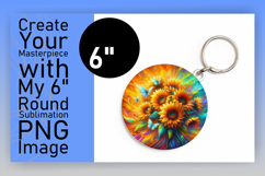 Playful Round Design for Keychains , Flowers Product Image 1