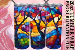 Stained Glass Tree 20oz Wrap Colorful Tumbler Design Product Image 1