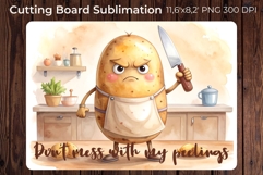 Grumpy Potato Cutting Board Sublimation Designs Product Image 1