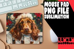 Holiday Winter Sublimation Peeking Dog Mouse Pad Design Product Image 1
