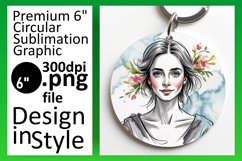 Stylish Circle Design for Sublimation , Beauty Woman Product Image 1