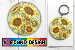 Elegant Car Coaster Round PNG Design , Beauty Flower Product Image 1