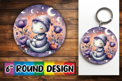 Bright Ornaments Round Sublimation, Cute Dino Product Image 1