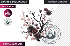 Dark flowers, wedding Florals PNG, Dark Romance Clipart Product Image 1