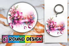 Cheerful Sublimation Circle Coasters, Flowers Product Image 1