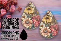 Whimsical Retro Flower Earring Variety PNG Product Image 1