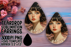 Artistic Teardrop Design for Earrings PNG , Fairy Product Image 1