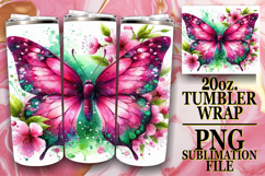 Cheerful evenings 20oz tumbler wrap, Butterfly Product Image 1