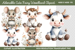 Adorable Cute Fairy Woodland Clipart Bundle PNG Product Image 2