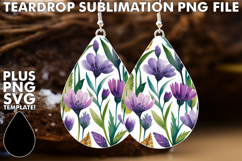 LUMINOUS TEARDROP EARRINGS Design, Flower Pattern Product Image 1
