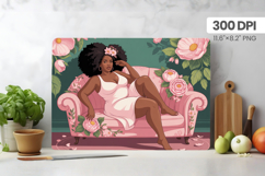 Afro Girl/Woman Melanin braided hair Cutting Board PNG Desig Product Image 1