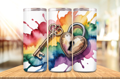 Valentine’s Day Love Lock &amp; Key Tumbler Wrap PNG Big Bundle Product Image 4