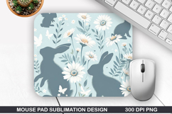 Bunny Mouse Pad Sublimation, Easter Bunny Mouse Pad PNG Product Image 1