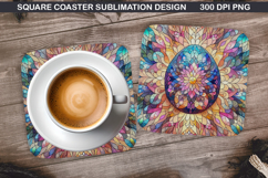 Easter Flower Coaster Sublimation, Easter Coaster PNG Design Product Image 1