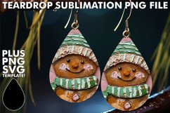 RADIANT Teardrop Earrings Sublimation, Gingerbread Man Product Image 1