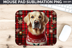 Watercolor Dog Mouse Pad Sublimation - Christmas PNG Design Product Image 1
