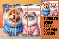 Sublimation-Ready 20oz Design , Dog and cat Product Image 1