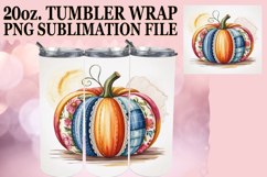 Sweet vibes 20oz tumbler wrap, Pumpkin Watercolor Product Image 1