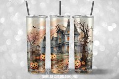 Watercolor Halloween Tumbler Wrap Sublimation Designs Product Image 4