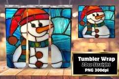 3D Snowman Tumbler Wrap Stained Glass Product Image 1