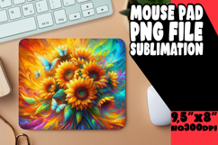 Radiant Mouse Mat Sublimation PNG, Flowers Product Image 1