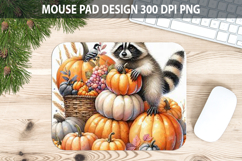 Watercolor Raccoon Mouse Pad Sublimation - Animal PNG Product Image 1
