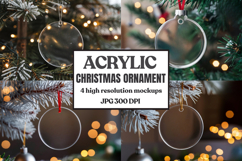 Acrylic Christmas Ornament Mockups | Clear Round Holiday Product Image 1