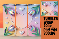 Inspired 20oz Tumbler Wrap Template , Flowers Product Image 1