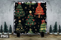 Christmas Tree Square Sublimation Slate Design Product Image 1