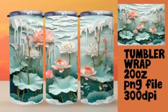 20oz Tumbler Sublimation Wrap - 3D Flower in Hole Print Product Image 1