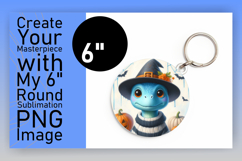 Trendy Round Design Keychain Template , Halloween Dino Product Image 1