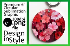 Blooming Circle Charm: Sublimation Circle &amp; Keychain Product Image 1