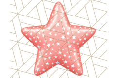 Cute Puffy Star Clipart PNG, 3D Glossy Pastel Stars Clip Art Product Image 4