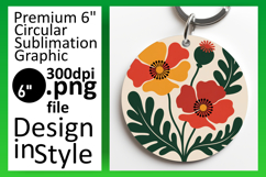 Cute Flamingo with Flowers Round Design PNG Product Image 1