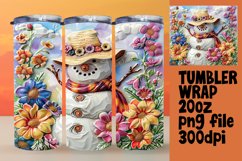 Holiday Snowman Sublimation Tumbler Wrap 20oz Summer Cheer Product Image 1