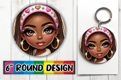 Radiant Sublimation Coasters PNG, Love Girl Product Image 1