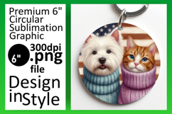 Trendy Round Design Sublimation PNG , Dog and cat Product Image 1